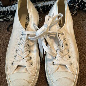 Converse Jack Purcell Shoes Mens 6 Womens 7.5 White Lace Up‎ Low Top Sneakers